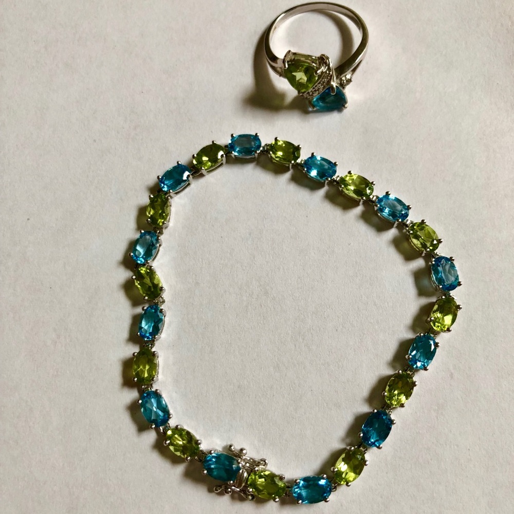 Semi Precious Stone Ring and Bracelet